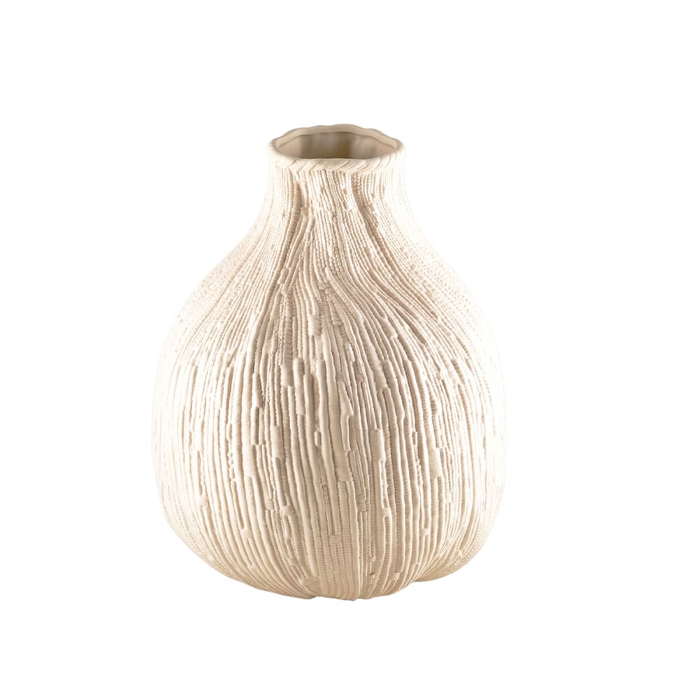 jarron redondo blanco cremoso gran modelo 29x29x32cm