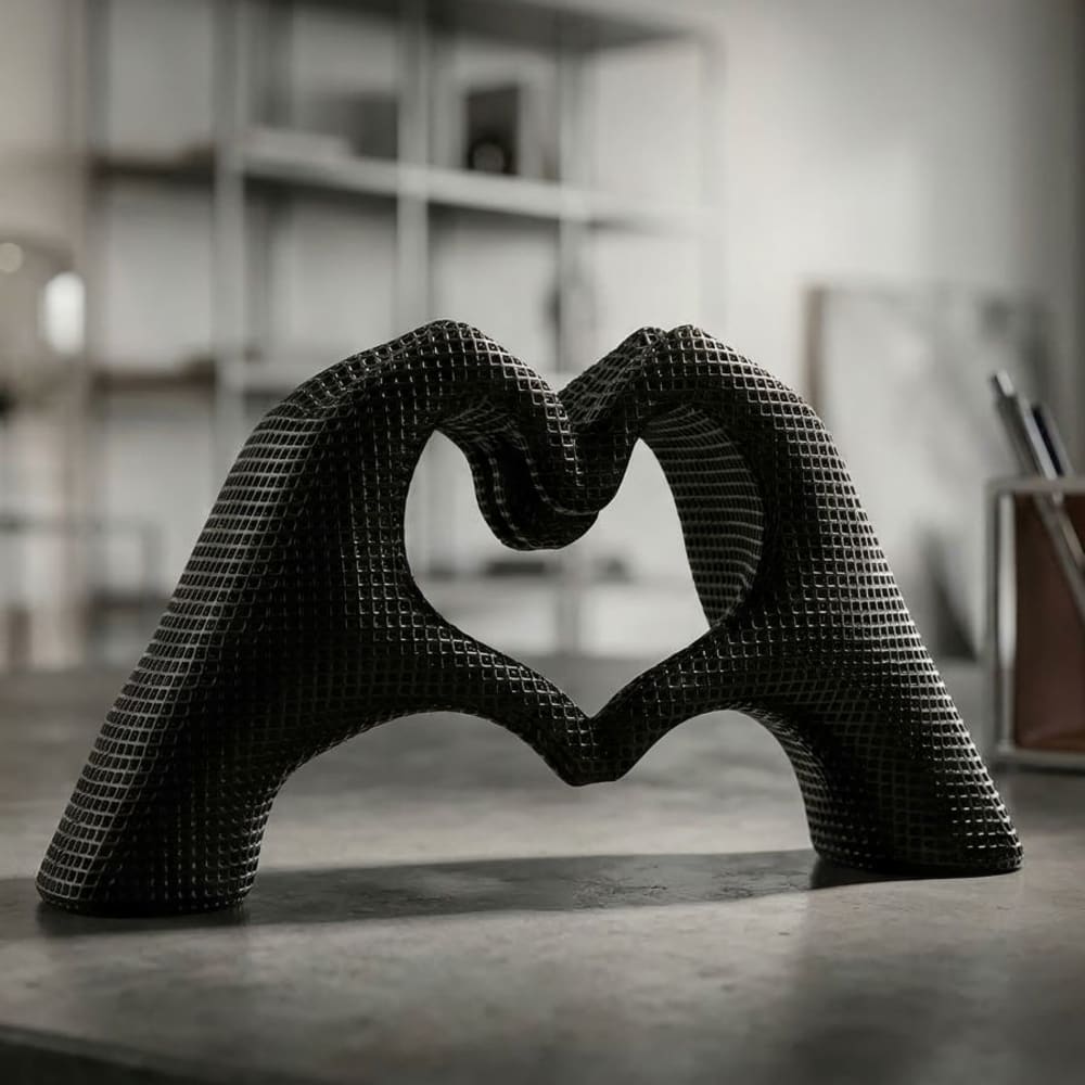 escultura en resina negra 25x75x135 cm
