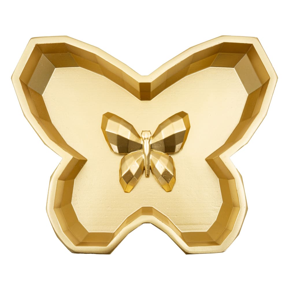 Vide poche en résine dorée 20,5x17,5x3 cm