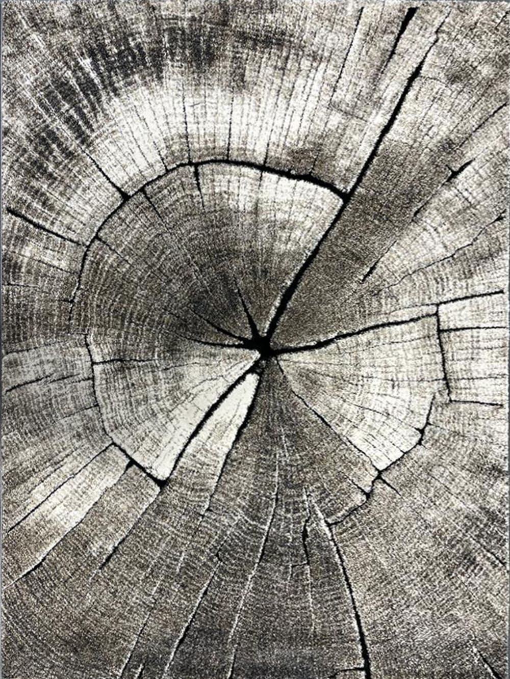 Tapis abstrait moderne, marron, 80 x 150 cm