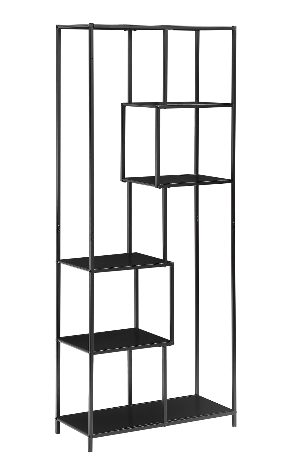 Industrielles Bücherregal mit 5 Ebenen aus Metall Schwarz -