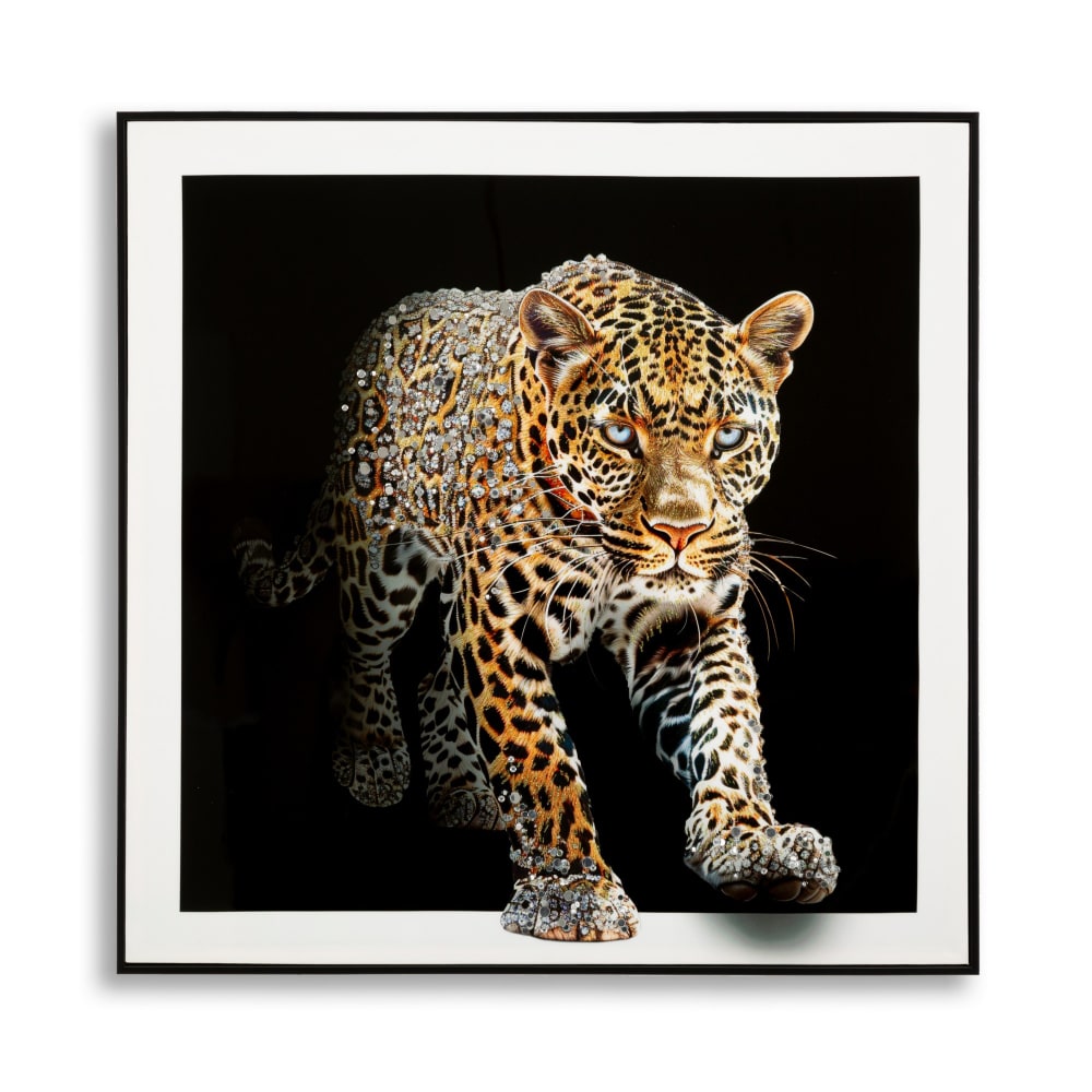 Tableau Jaguar sur toile laquée avec cadre 82x4x82 cm