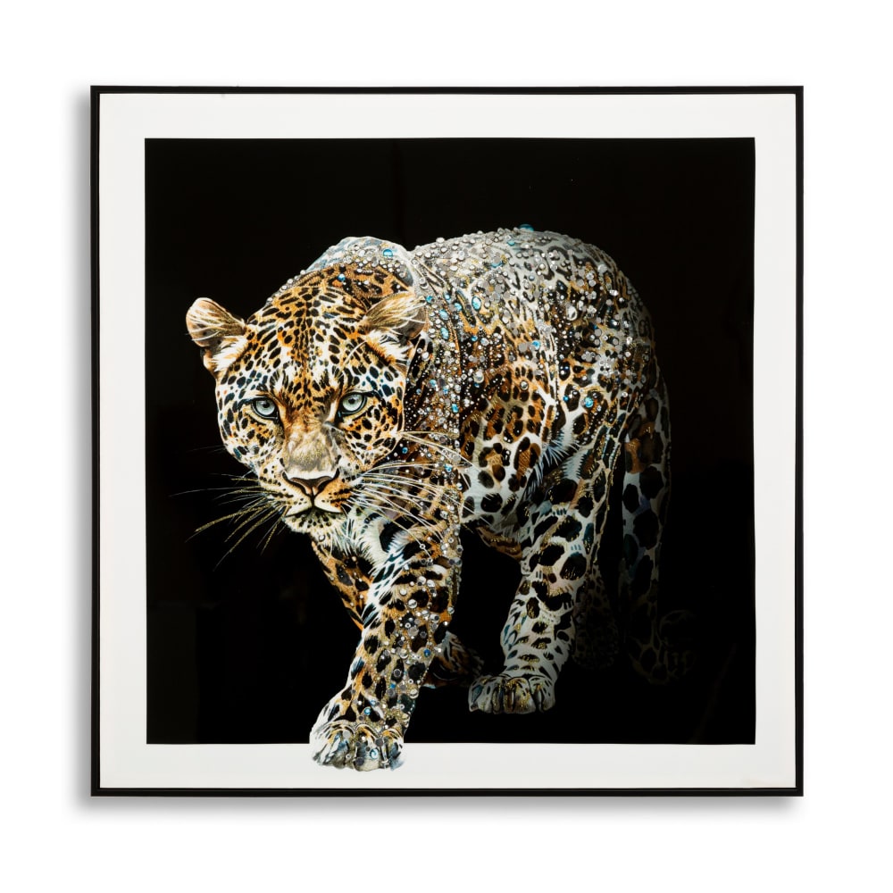 Tableau Jaguar sur toile laquée avec cadre 82x4x82 cm