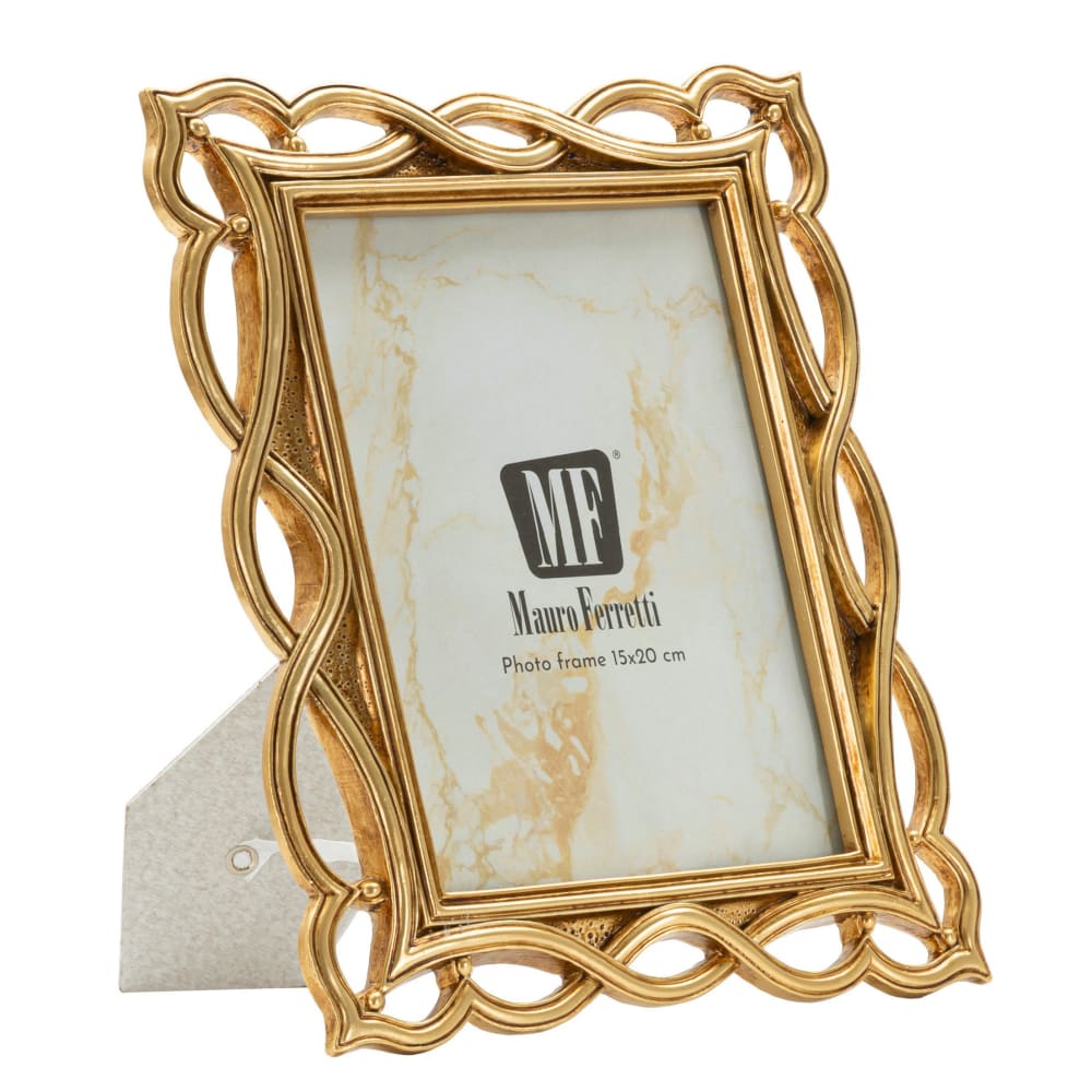 Cadre en résine dorée 23x1,8x27,9 cm (mesure intérieure 15x20 cm)