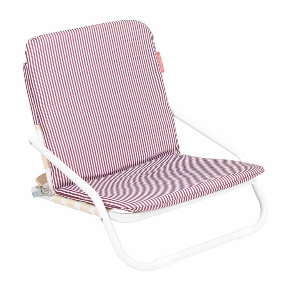 Chaise Plage Pliante Polyester Bordeaux