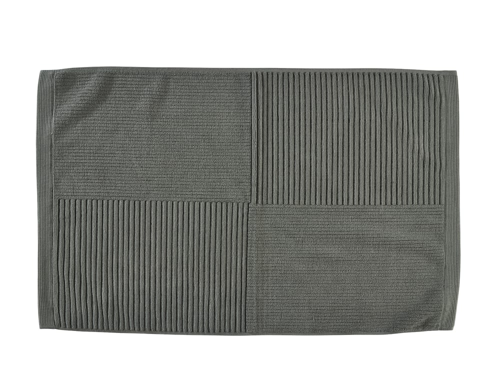 Tapis de bain en coton vert olive