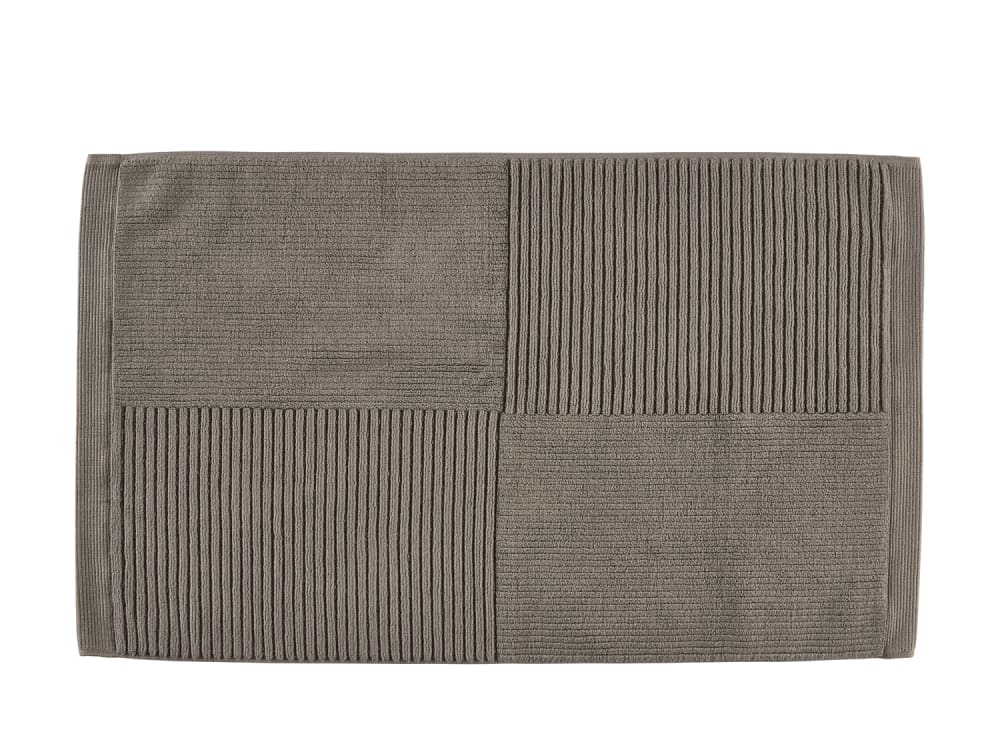 Tapis de bain en coton taupe