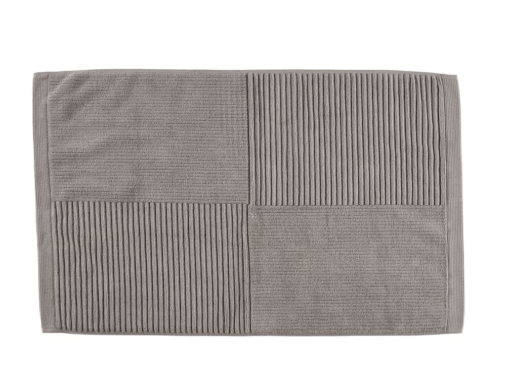 Tapis de bain en coton gris