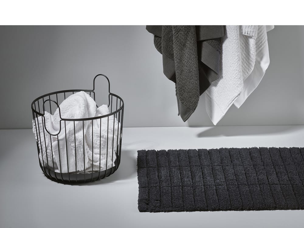 Tapis de bain en coton noir — vue 3