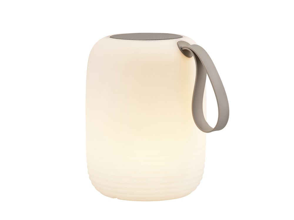 Lampe LED avec haut parleur blanc H27,5cm