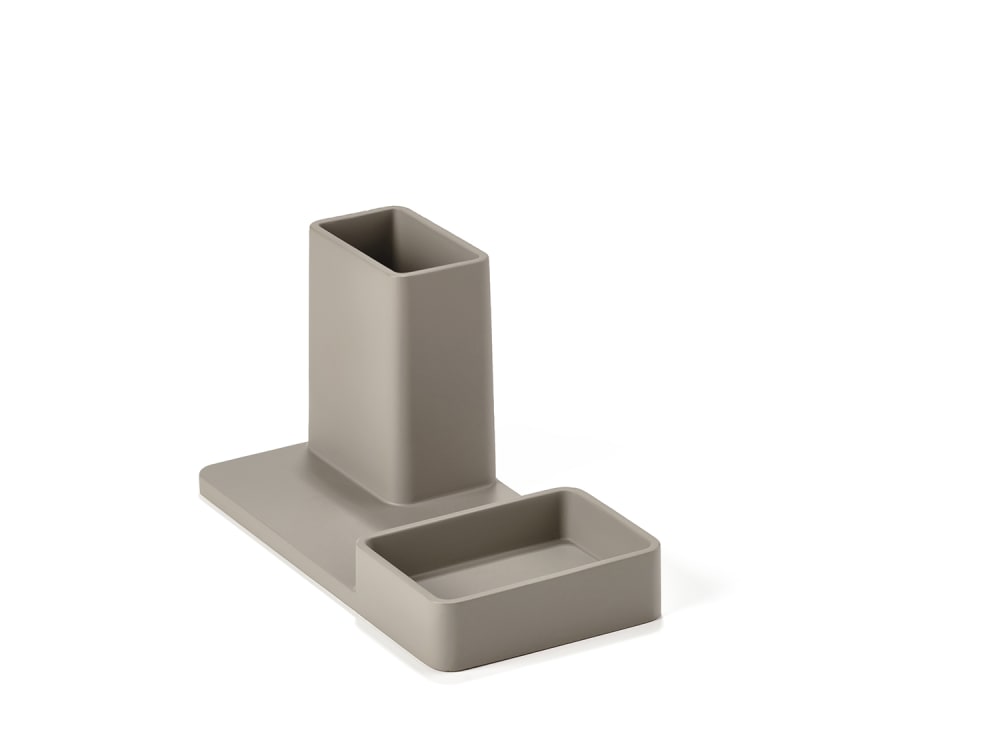 Porte stylo en ciment gris galet