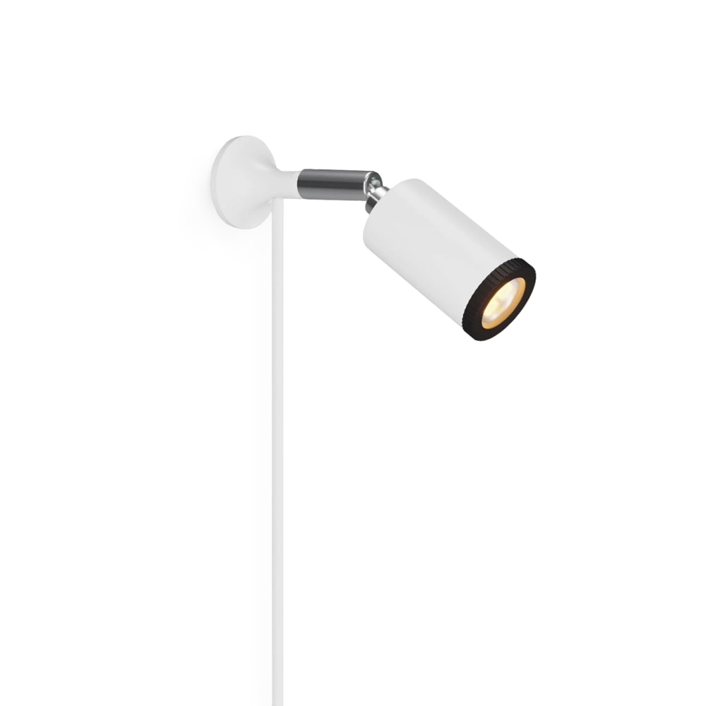 Creative Cables MAG-Y Wandleuchte mit Gelenk und Spotlicht Weiß Metall