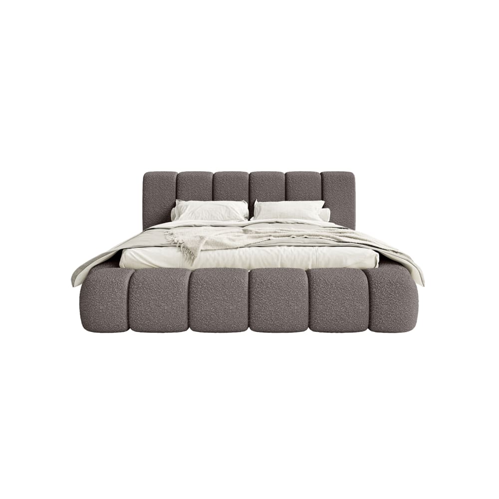 Lit-lit en tissu chenille - moka