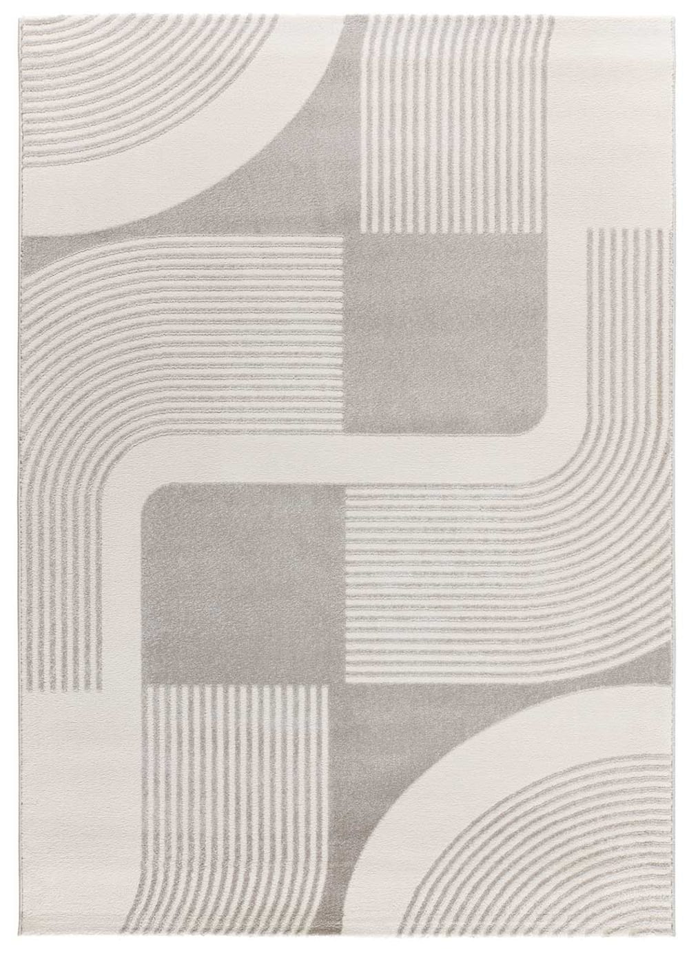 Tapis à relief blanc/gris 200x290 cm