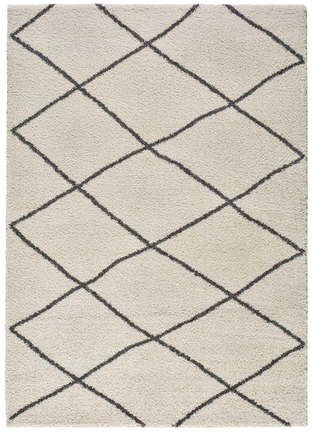 Hochflorteppich, Ethnisch, weiß, 133x190 cm - Maisons Du Monde