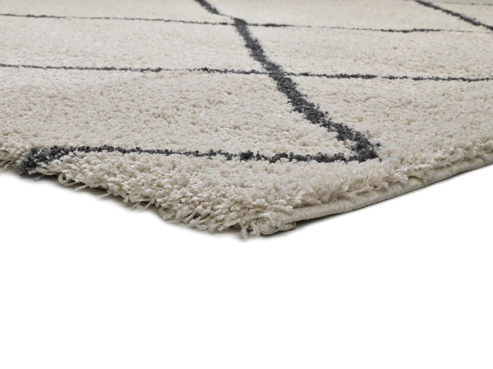 Tapis shaggy ethnique blanc/crème/noir 133x190 cm — vue 4