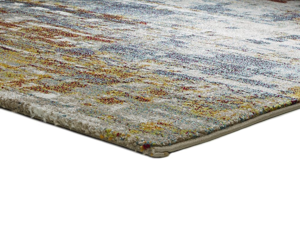 Tapis abstrait gris/bleu/rouille 80x150 cm — vue 4