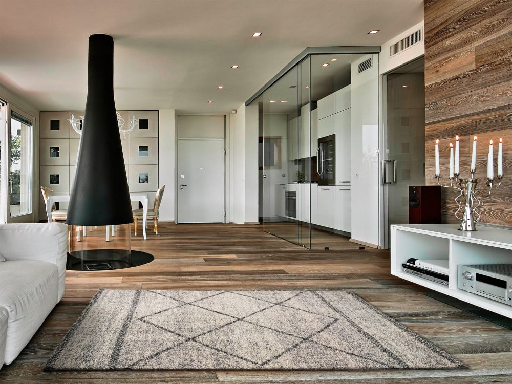 Tapis shaggy ethnique gris 80x150 cm — vue 3