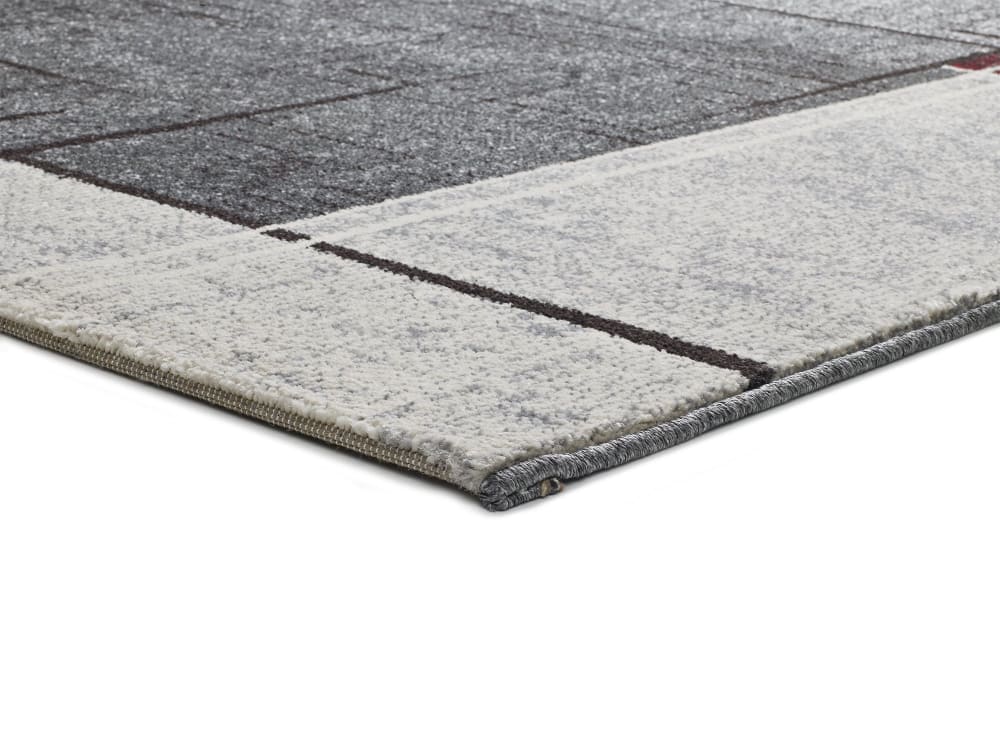 Tapis moderne gris/rouge 120x170 cm — vue 4