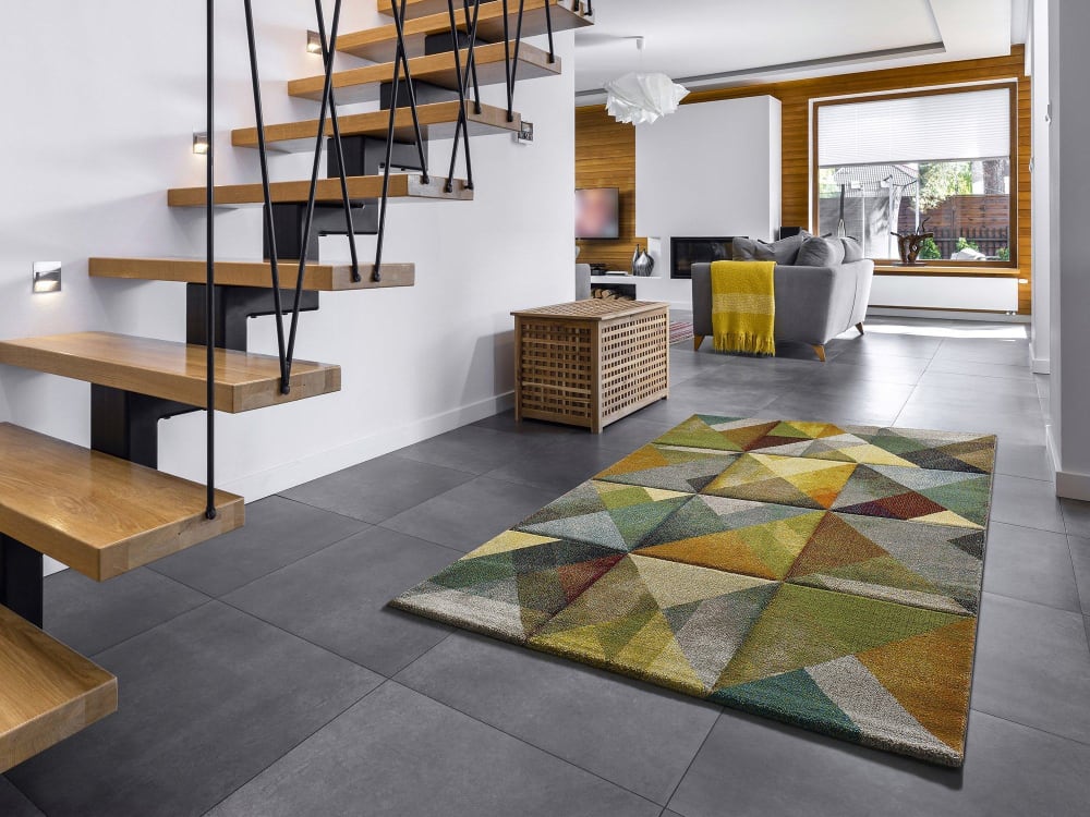 Kurzflorteppich, Geometrisch, mehrfarbig, 160x230 cm - Maisons Du