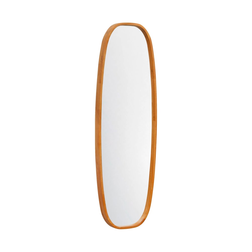 Miroir rectangulaire en bois d'hévéa, bois clair, 120 cm — Beyit