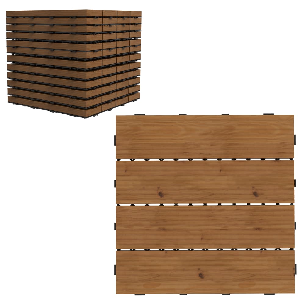 Caillebotis emboîtables dalles terrasse lot de 12 pcs gris