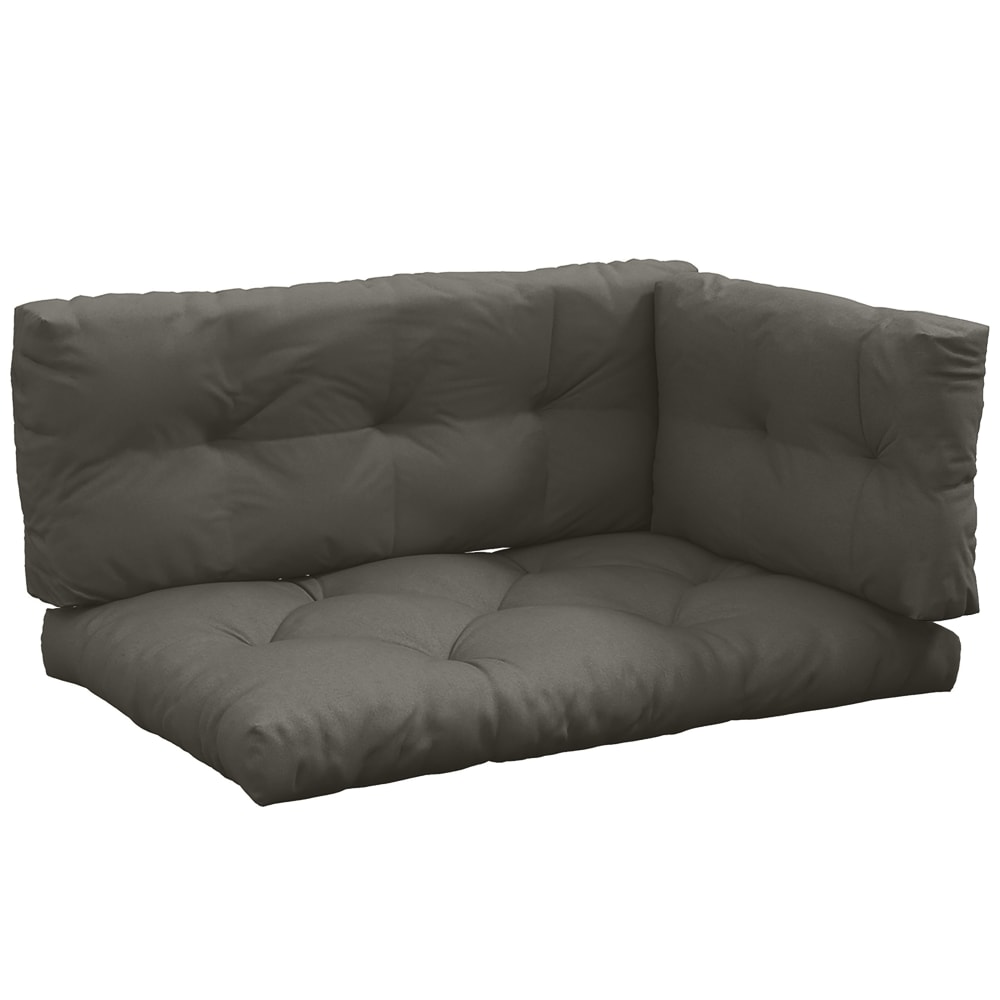 Ensemble de 3 coussins d'extérieur pour canapé 1 coussin assise gris