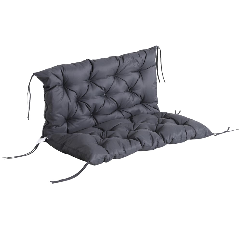 Coussin matelas canapé jardin 3 places polyester gris