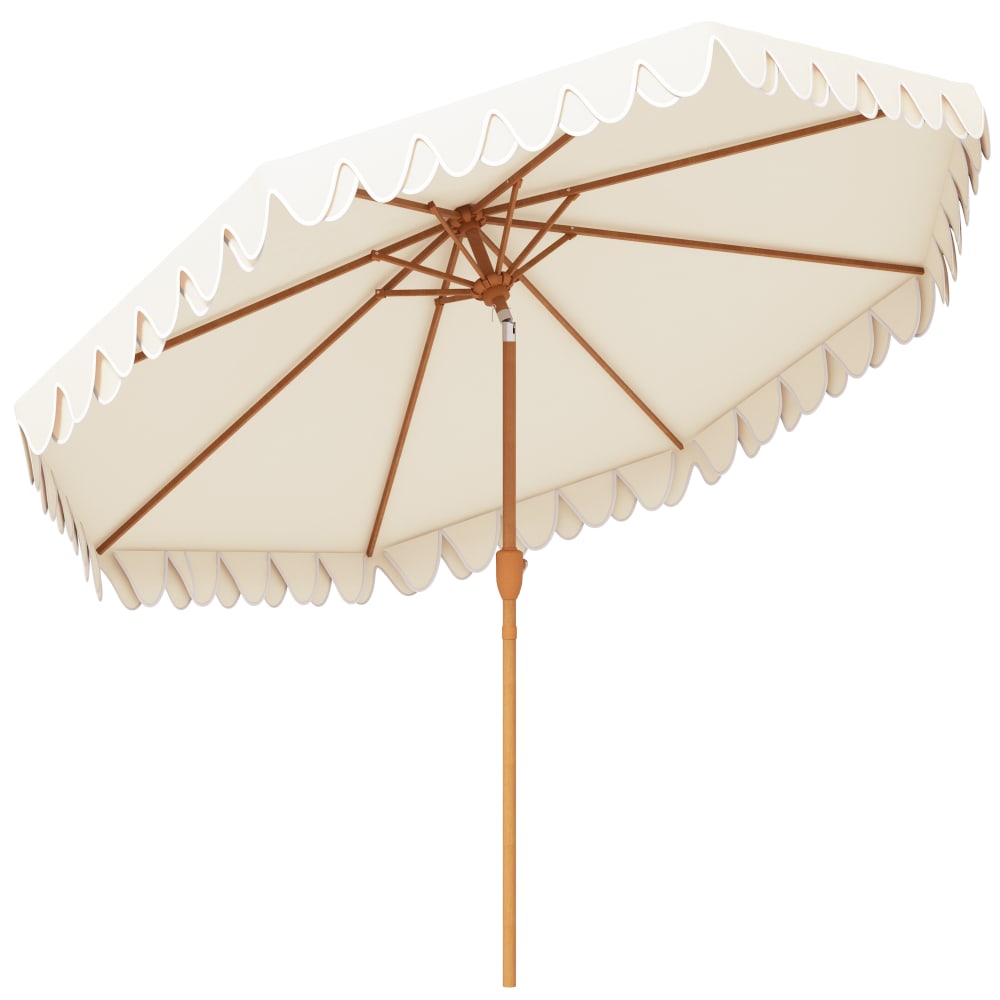 Parasol inclinable rond ø264cm polyester haute densité anti-uv crème