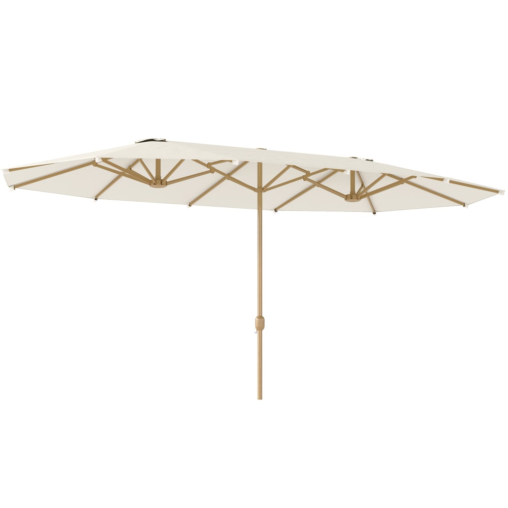 Parasol de jardin double polyester beige