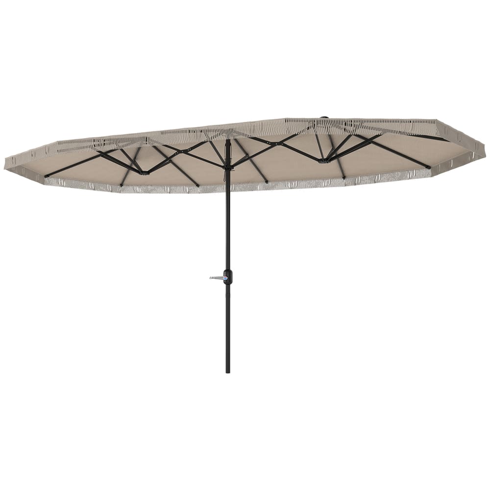 Parasol de jardin exterieur double rectangulaire toile 180 g/m² crème