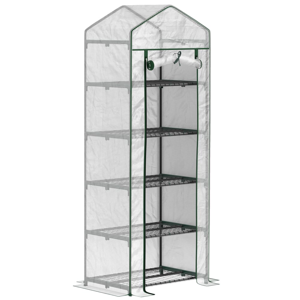 Serre de jardin bâche renforcée 135 g/m² acier blanc