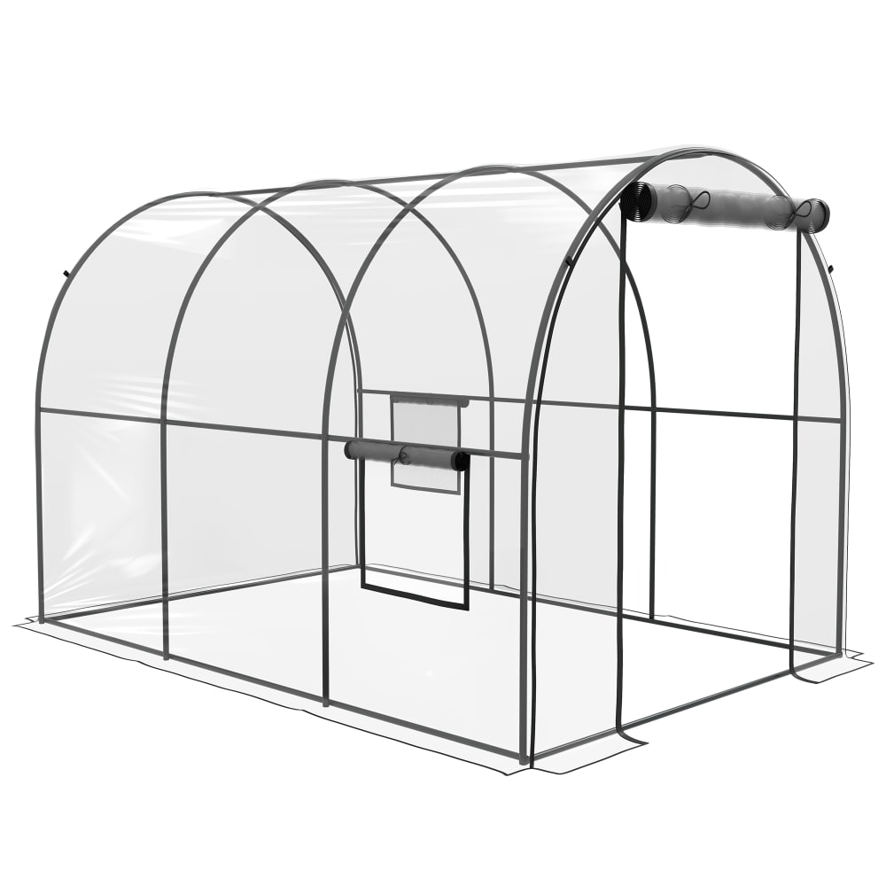 Serre de jardin tunnel châssis tubulaire renforcé acier transparent