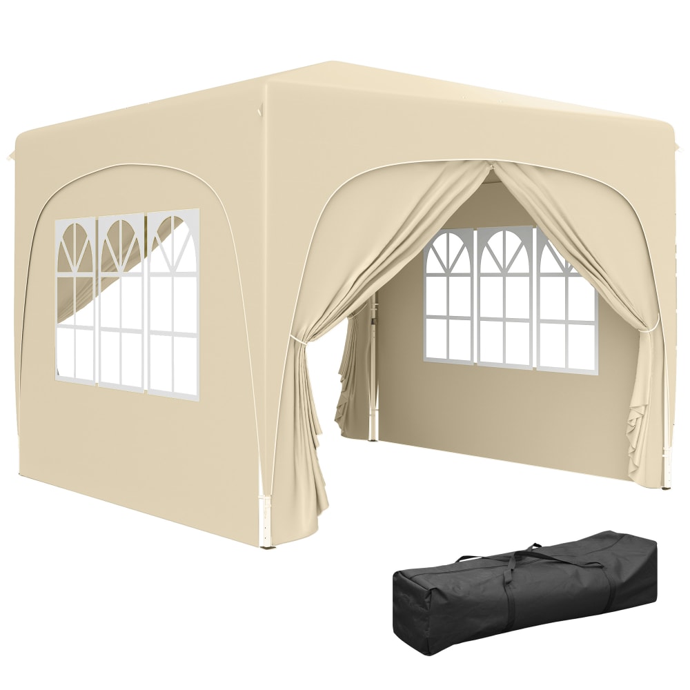 Tonnelle de jardin exterieur pliante polyester sable