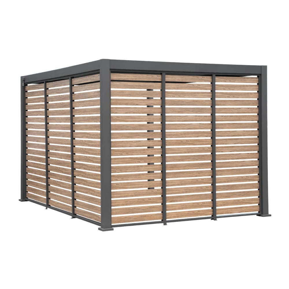 Persienne 100 cm pour pergola aluminium effet bois anthracite