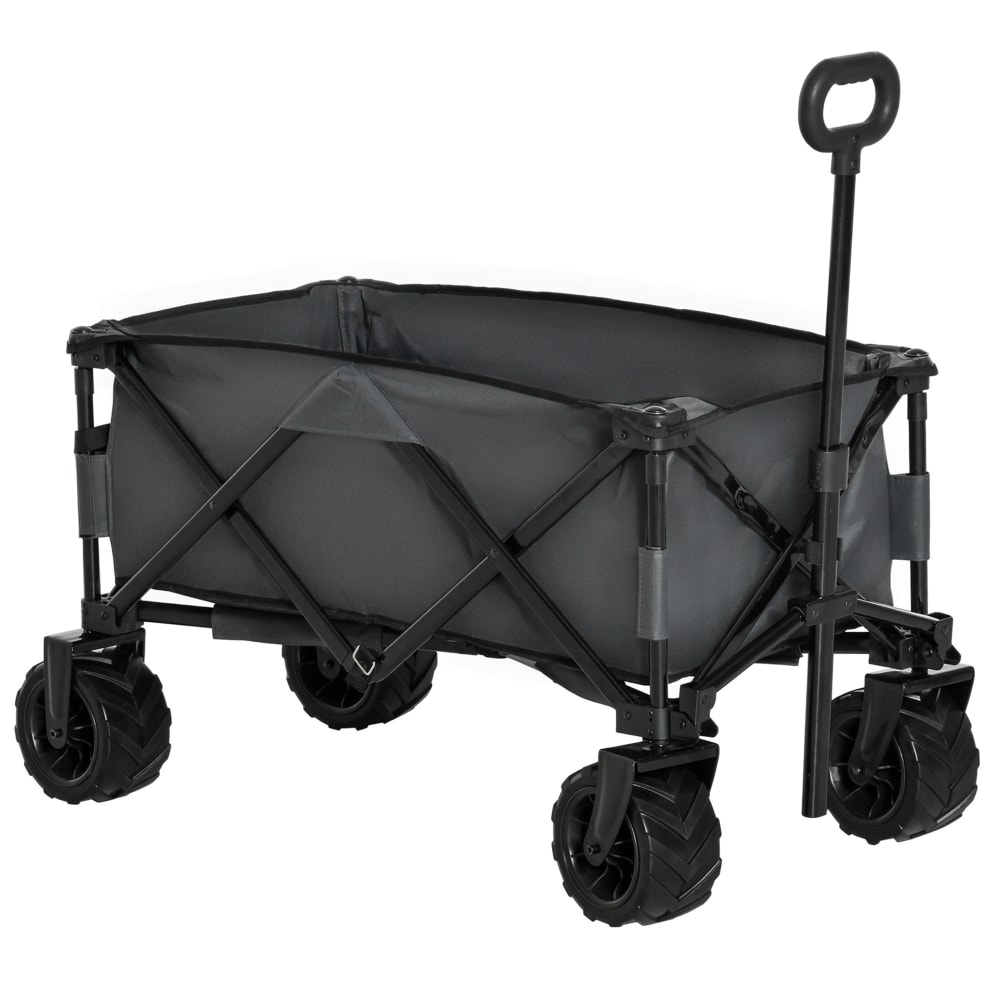 Chariot à roulettes pliable charge 70 kg métal gris foncé