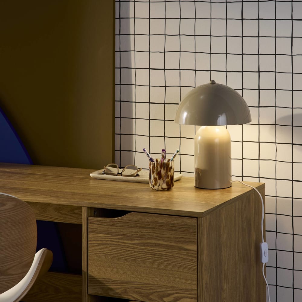Lampe de table intérieur métal beige d 25cm — vue 4