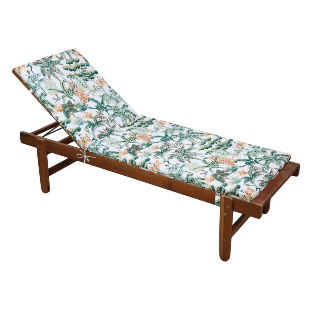 Coussin bain de soleil motif tropical polyester vert 4 x 60