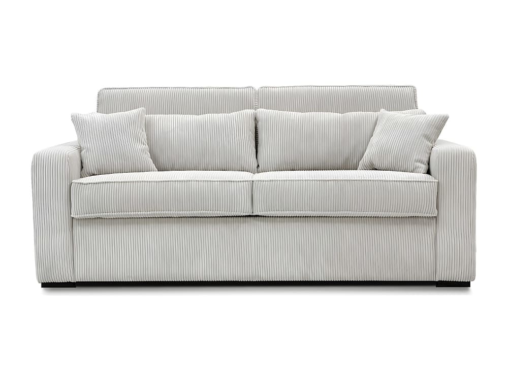 Canapé convertible velours 4 places beige