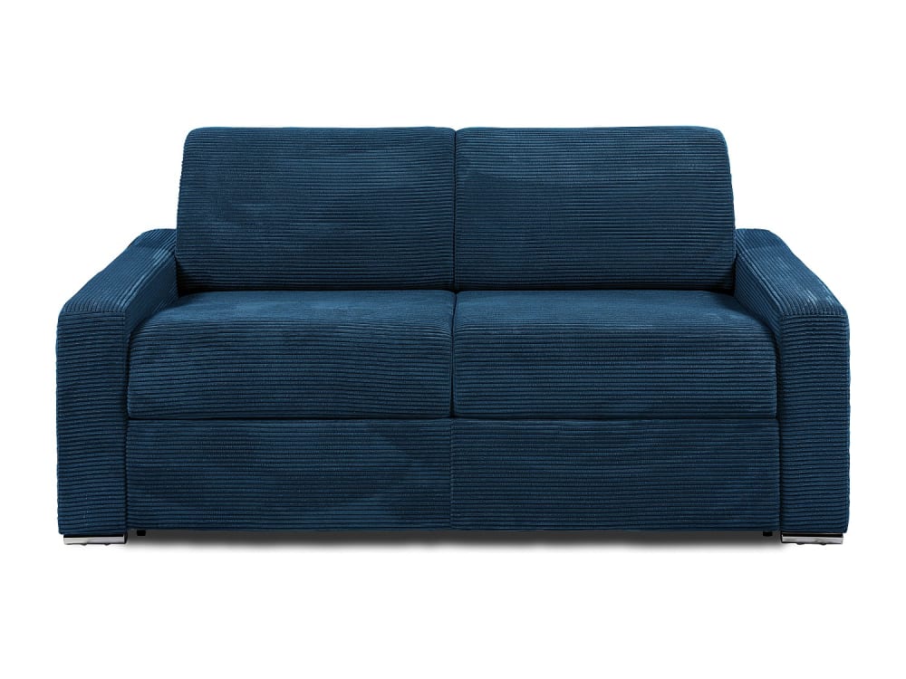 Canapé convertible velours 3 places bleu} Canapé convertible velours 3 places bleu}
