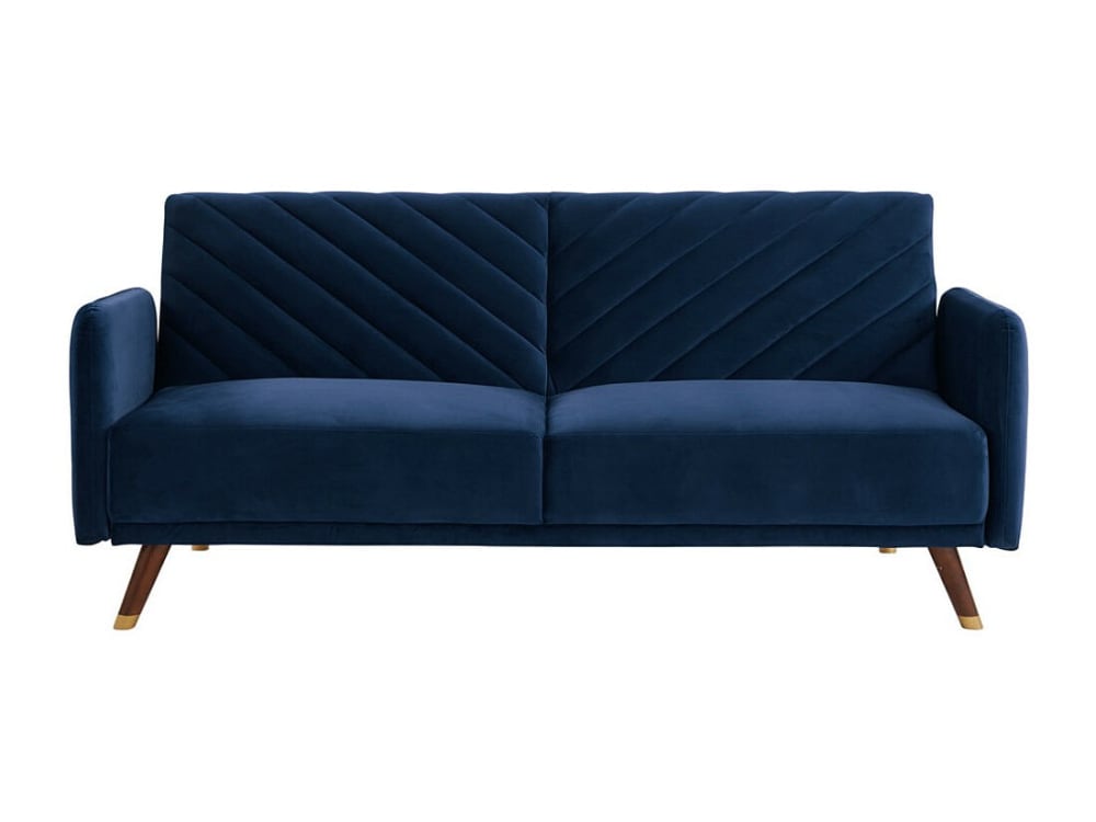 Canapé convertible velours 3 places bleu nuit}