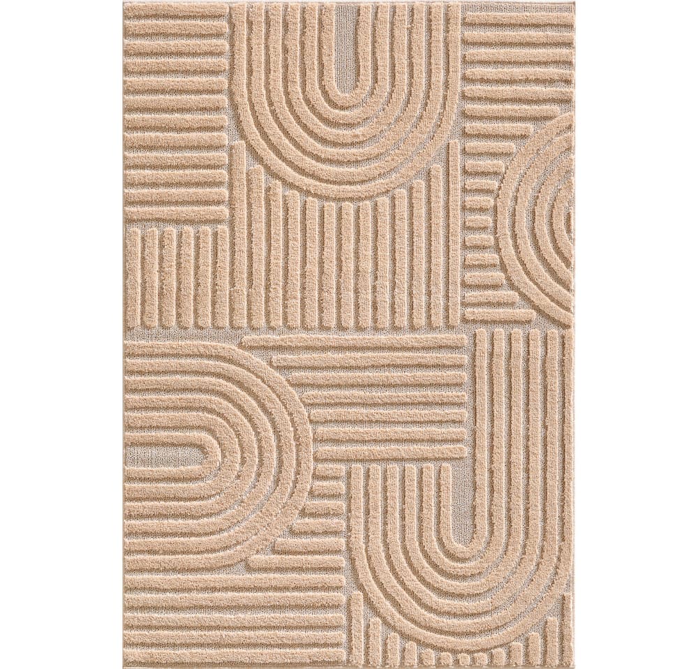 Tapis à reliefs géométriques rose - 120x170 cm