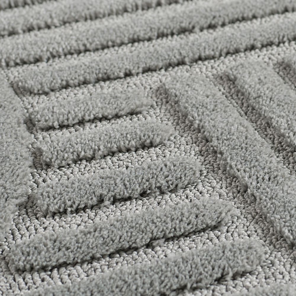 Tapis à reliefs géométriques gris - 80x250 cm — vue 4