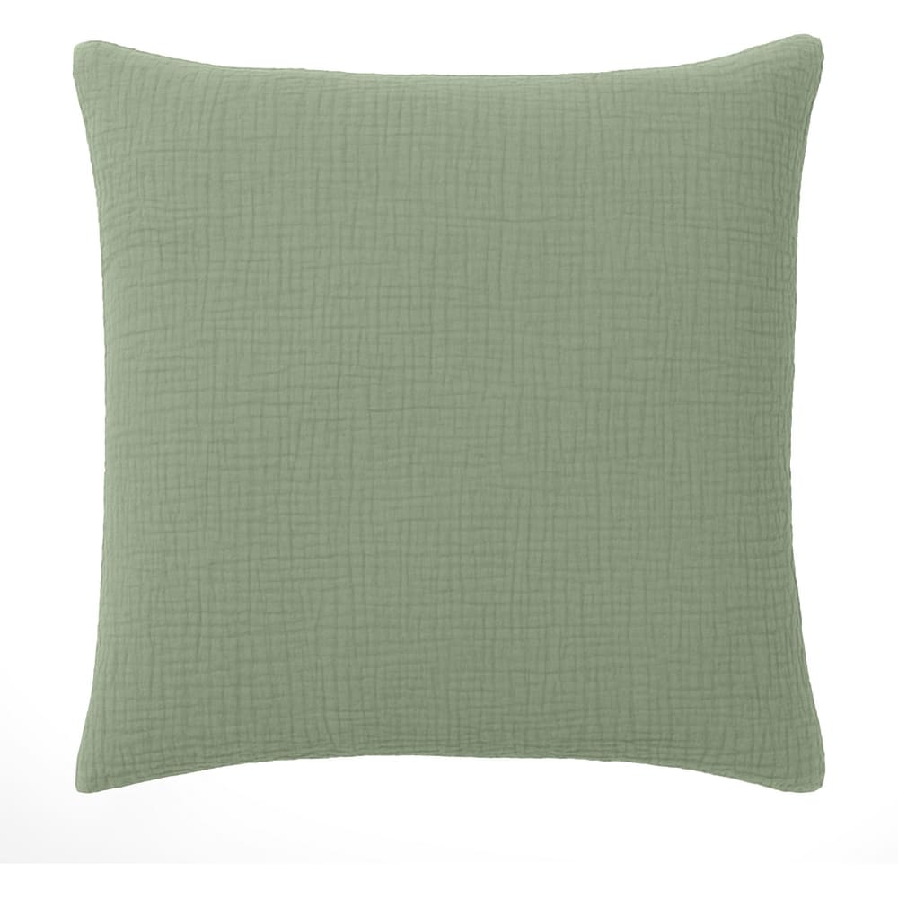 Taie d'oreiller 65x65 cm Gaze de Coton Lavé Vert Givrée