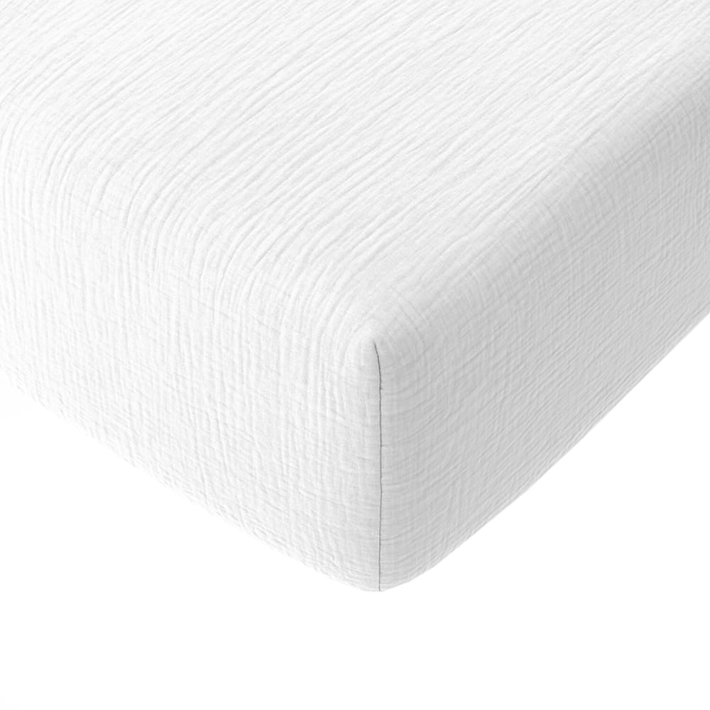 Drap housse gaze de coton blanc pur 160x200 cm