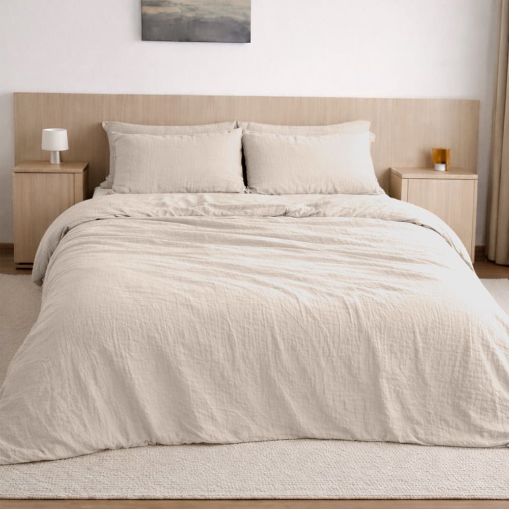 Drap housse gaze de coton ecru 140x190 cm — vue 3