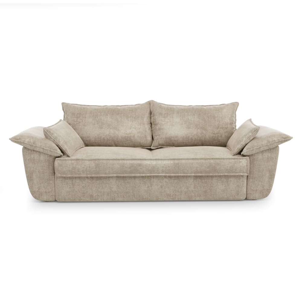 Canapé 3 places en  velours beige