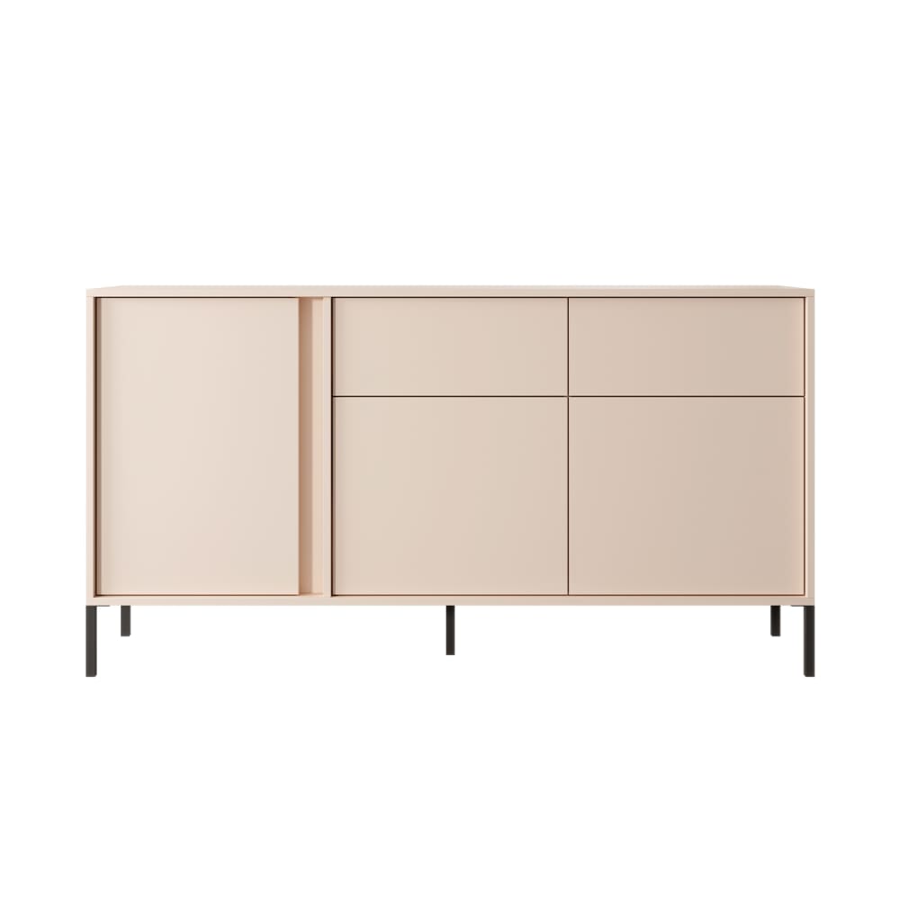 Buffet  beige 3 portes 2 tiroirs 153cm