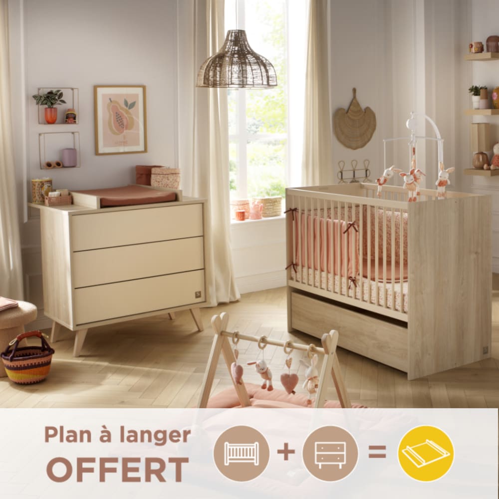 Chambre b&eacute;b&eacute; &eacute;volutive M&eacute;lin&eacute;e, Lit 120x60