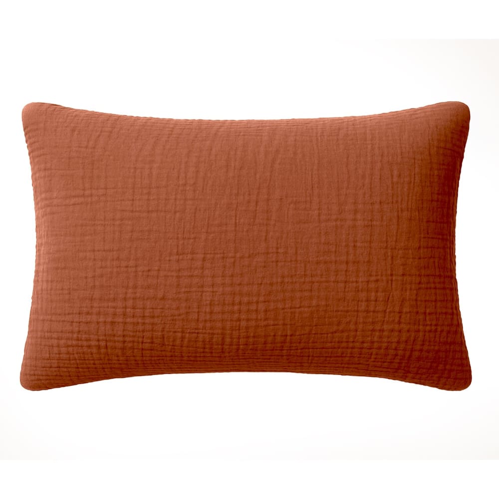Taie d'oreiller gaze de coton safran mineral 50x70 cm